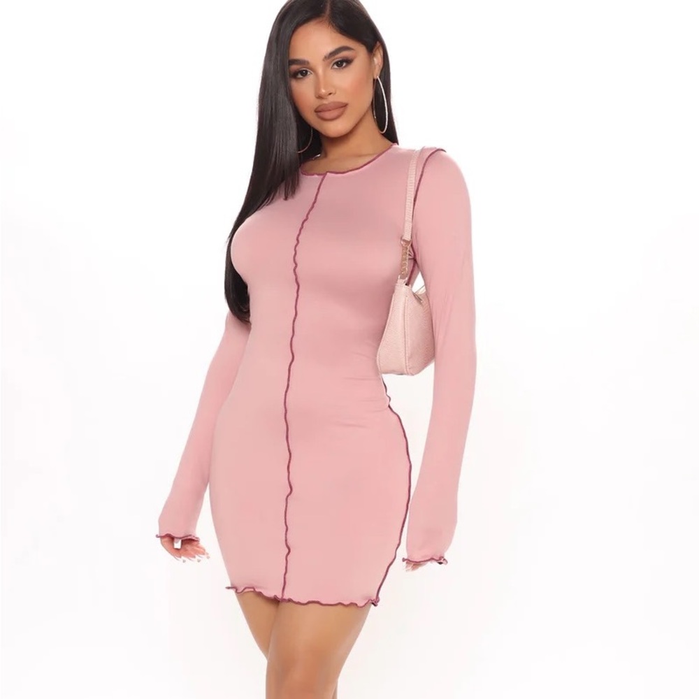 New Fashion Nova Seams Right Dress - Mauve